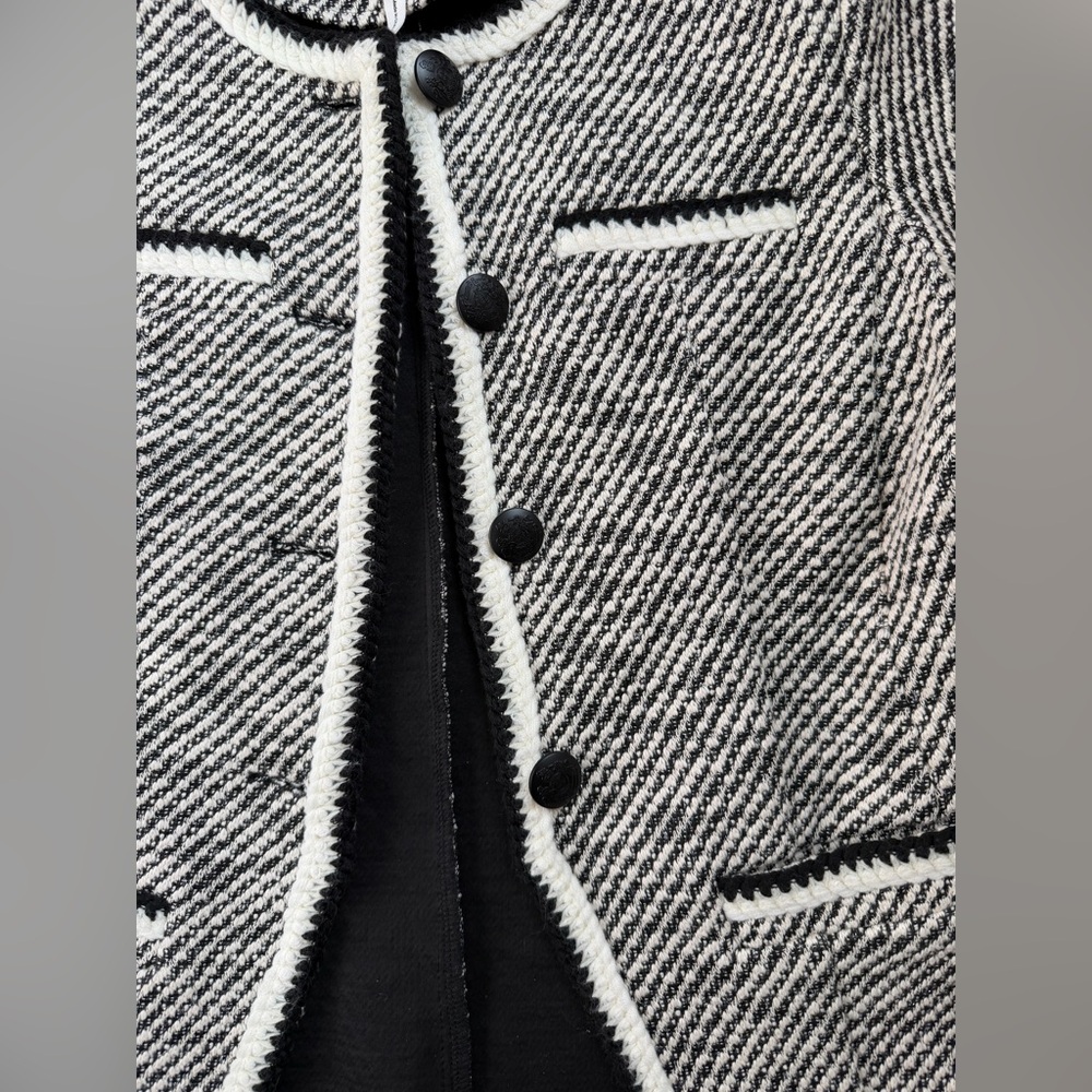 Avec Les Filles Black & White Tweed Jacket Blazer - Picture 7 of 11